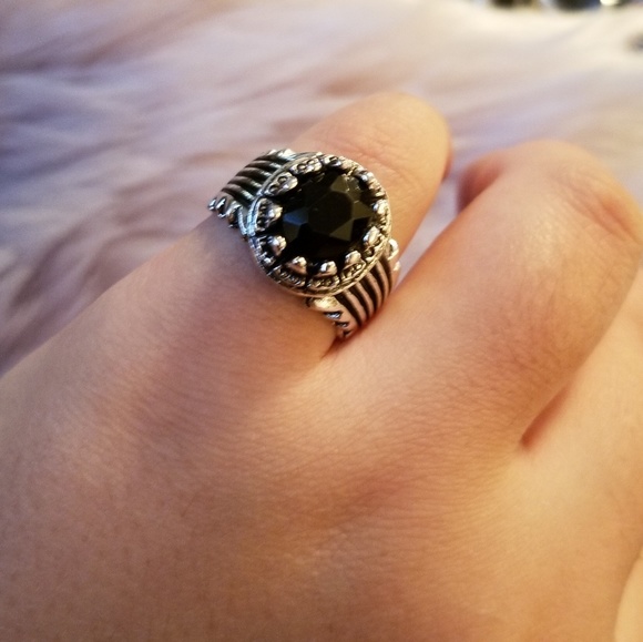 Jewelry - 💎 Black gem stone metal ring